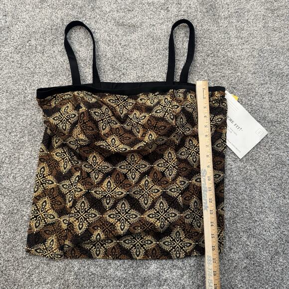 A Shore Fit Swim Tankini Top Plus Sz 20W Retro 70s Glam Boho Beach Light Padding - Picture 11 of 12